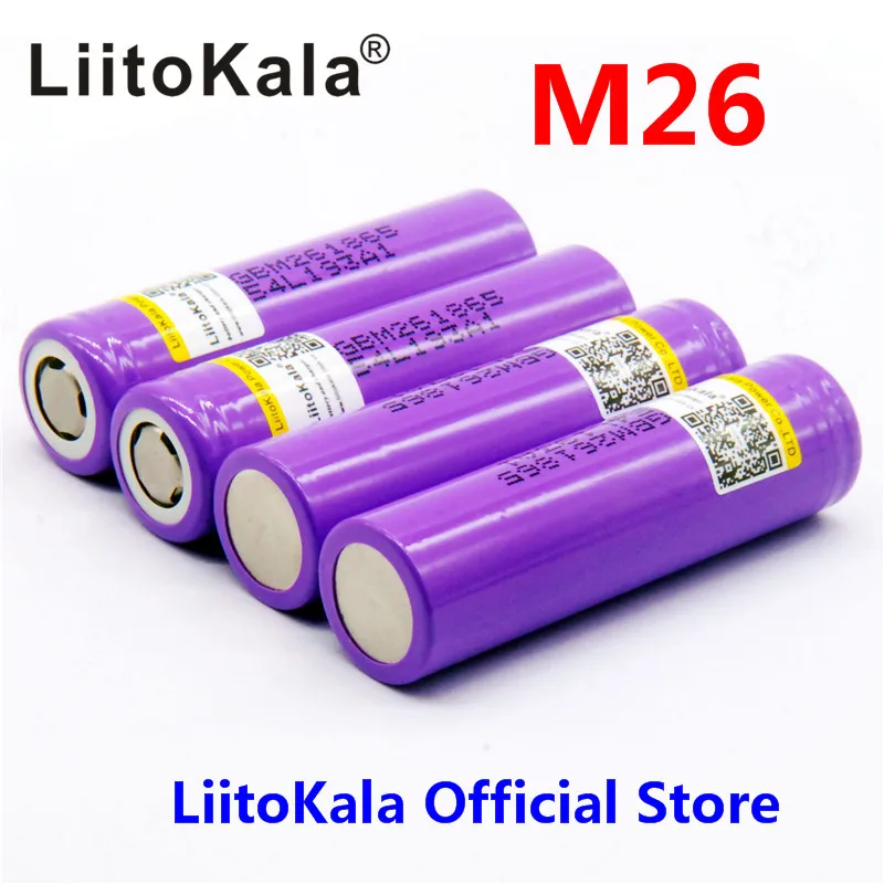 4 шт. 100% оригинальный LiitoKala для M26 18650 2600 мАч 10A ICR18650 m26 2500 мАч 3,7 в Зарядка 18650 для фонарика, внешний аккумулятор
