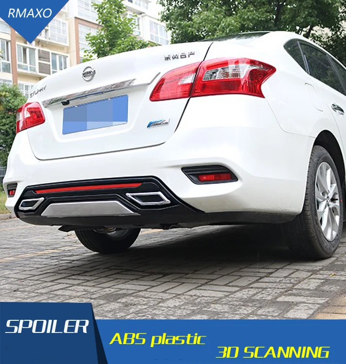 Для Sentra Задний Спойлер ABS задний бампер диффузор защитные бамперы для Nissan After хром