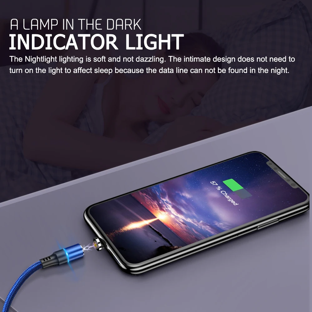 Магнитный Micro USB кабель для iPhone samsung Xiaomi 3A Быстрая зарядка данных провод шнур магнитное зарядное устройство usb type C кабель для мобильного телефона