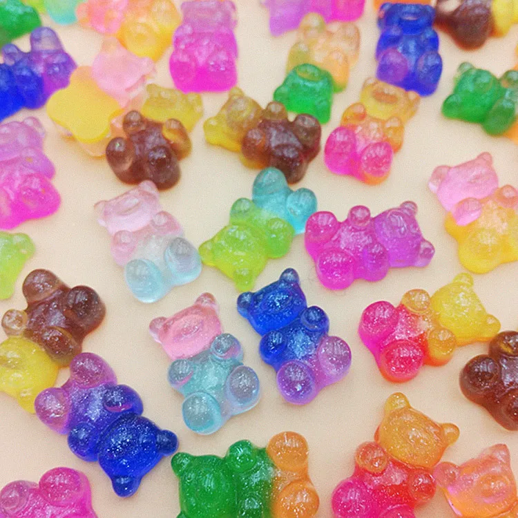 10 шт./лот diy аксессуары блеск gummy медведя Чарующее ювелирное ювелирные изделия