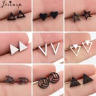 Серьги-гвоздики из нержавеющей стали для мужчин и женщин, мульти милые геометрические украшения для пирсинга, в стиле панк, с черной треугольной звездой, Модная бижутерия для пирсинга