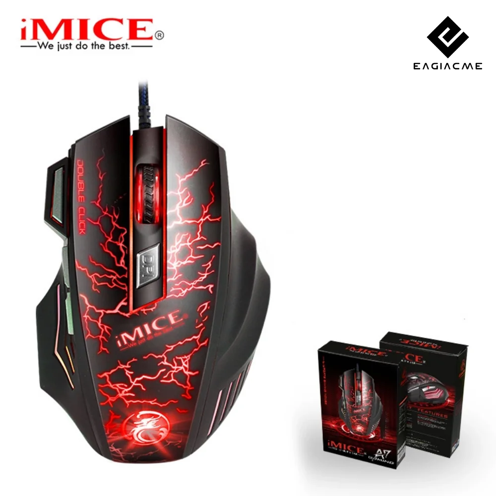 

Ergonomic Wired Gaming Mouse 7 Button LED 5500 DPI USB Computer Mouse Gamer Mice A7 Silent Mause With Backlight For PC Laptop