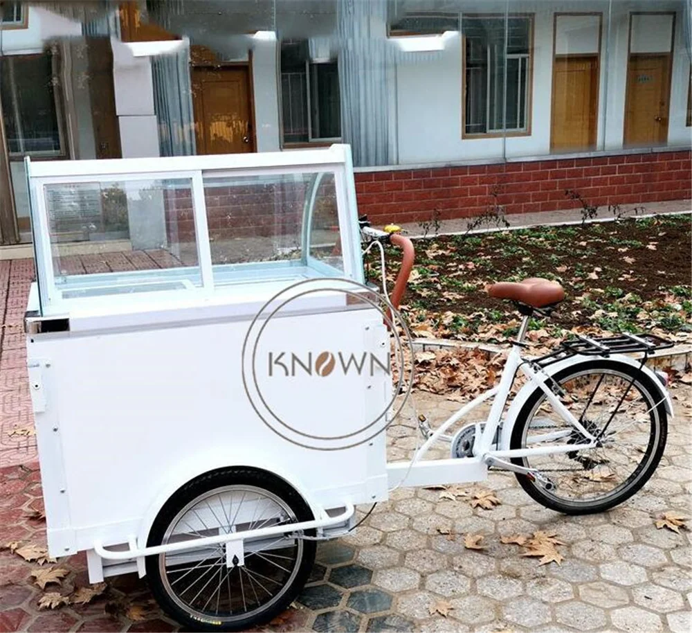 Трехколесный электрический трехколесный велосипед с морозильной камерой для
