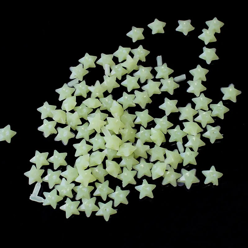 200 шт./компл. DIY 3D светящиеся звезды настенные наклейки флуоресцентный пластик