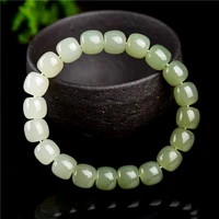 rare natural green jade a rainbow gemstone bracelet stretch round beads 8x7mm hetian jade for women men jewelry aaaaa