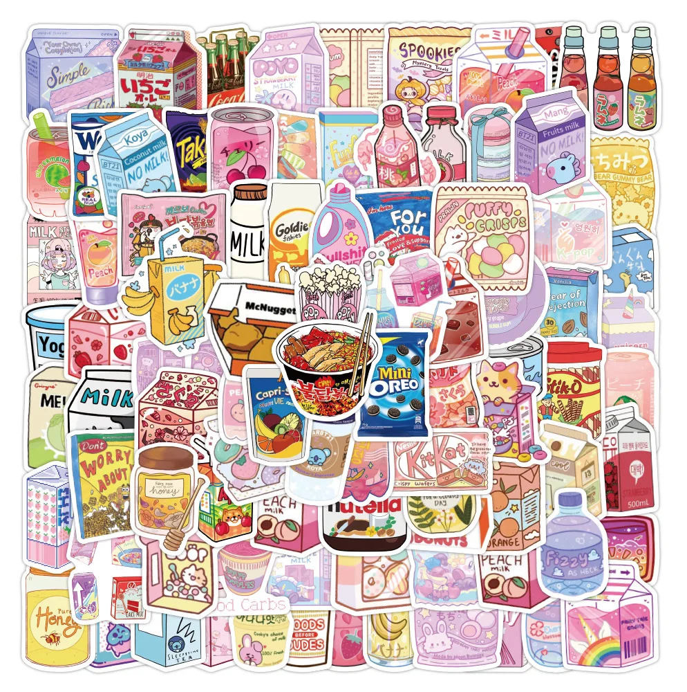 100 Pcs/Bag Cute Cartoon Bear Stickers Laptop Mobile Phone Case Scrapbooking Decorative Sticker DIY Diary Album Label | Багаж и сумки
