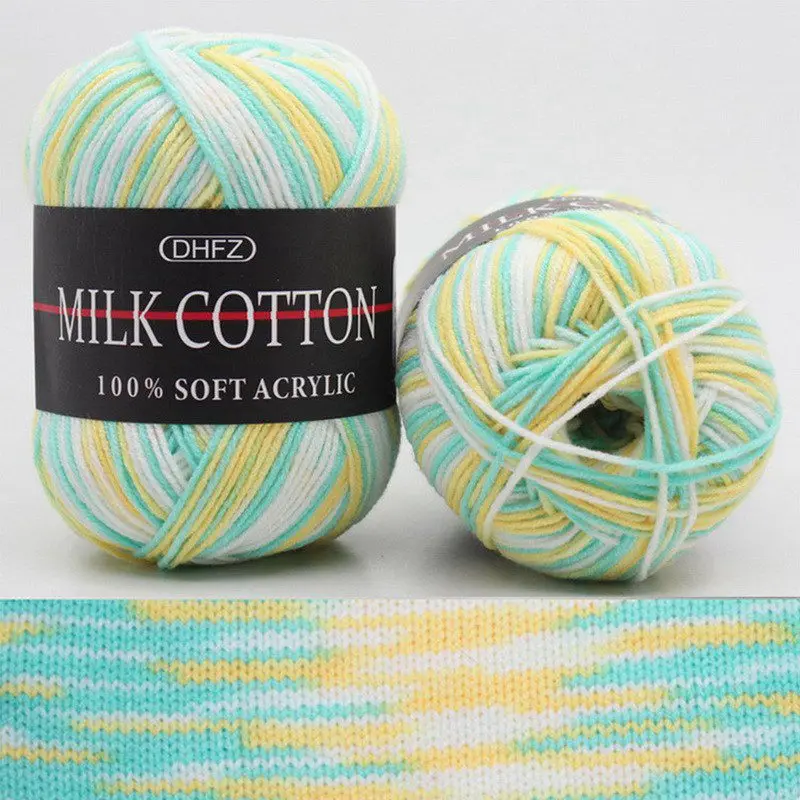 Вязание крючком молочная Мягкая Детская хлопчатобумажная шерстяная пряжа 50 г DIY