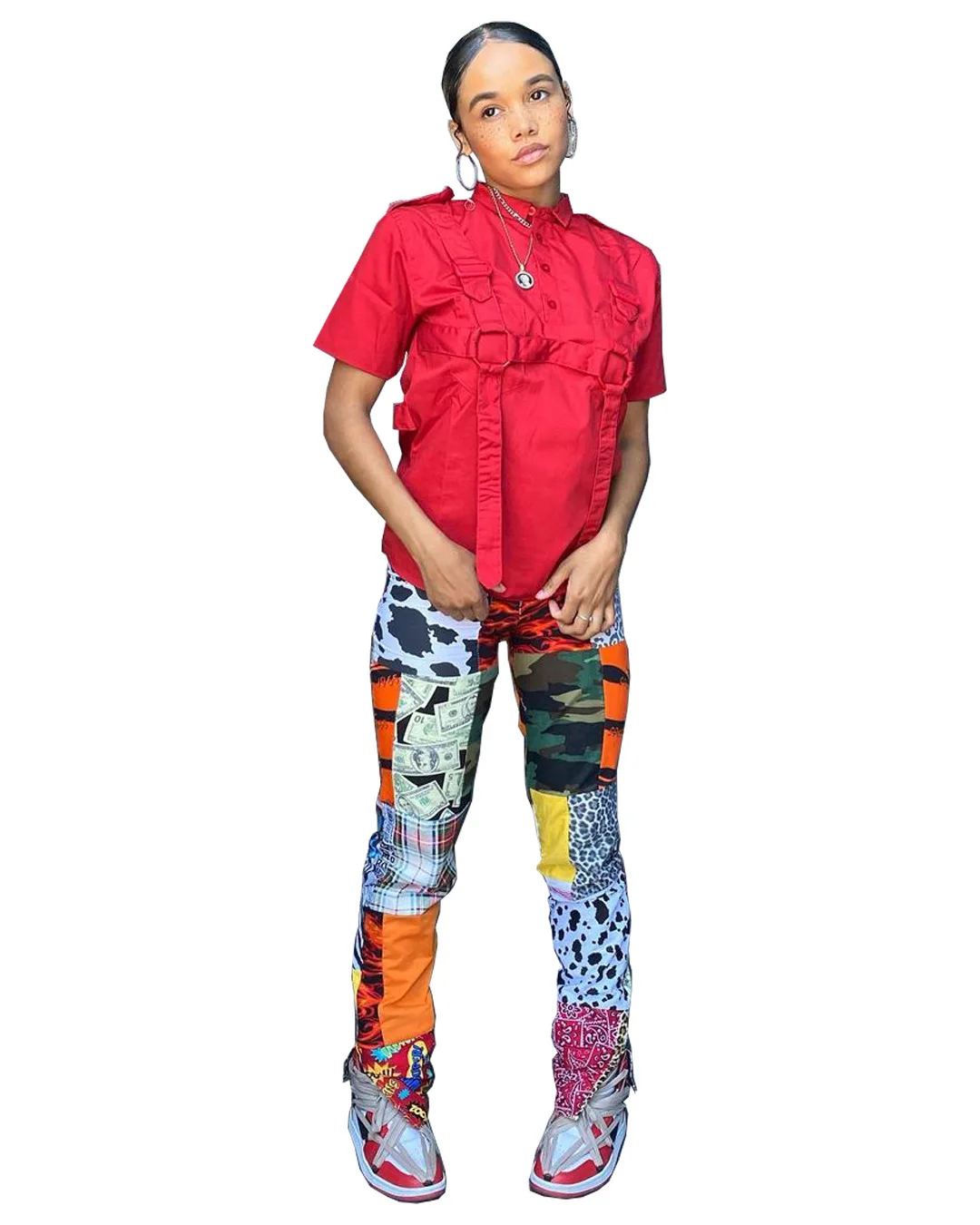 

Летние спортивные брюки в стиле хип-хоп с графическим рисунком, новинка 2021, женские брюки для бега в стиле Харадзюку, Свободные повседневные...