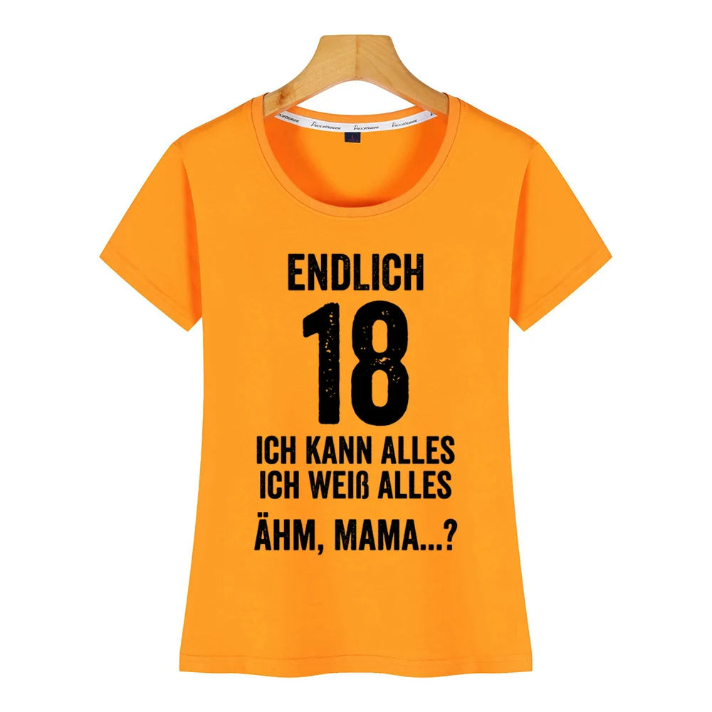 Женские топы футболка endlich 18 ich kann alles weiss present heather prism Humor White Print женская