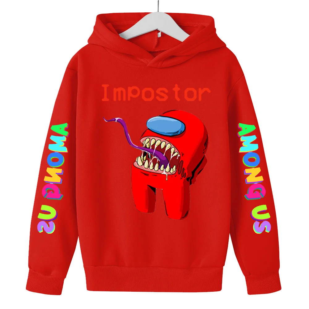 

3-14 Years Among Us Hoodies Kids Size Boys&Girls Print Sweatshirts Long Sleeve Hooded Children's Hoodie Games Harajuku Clothes