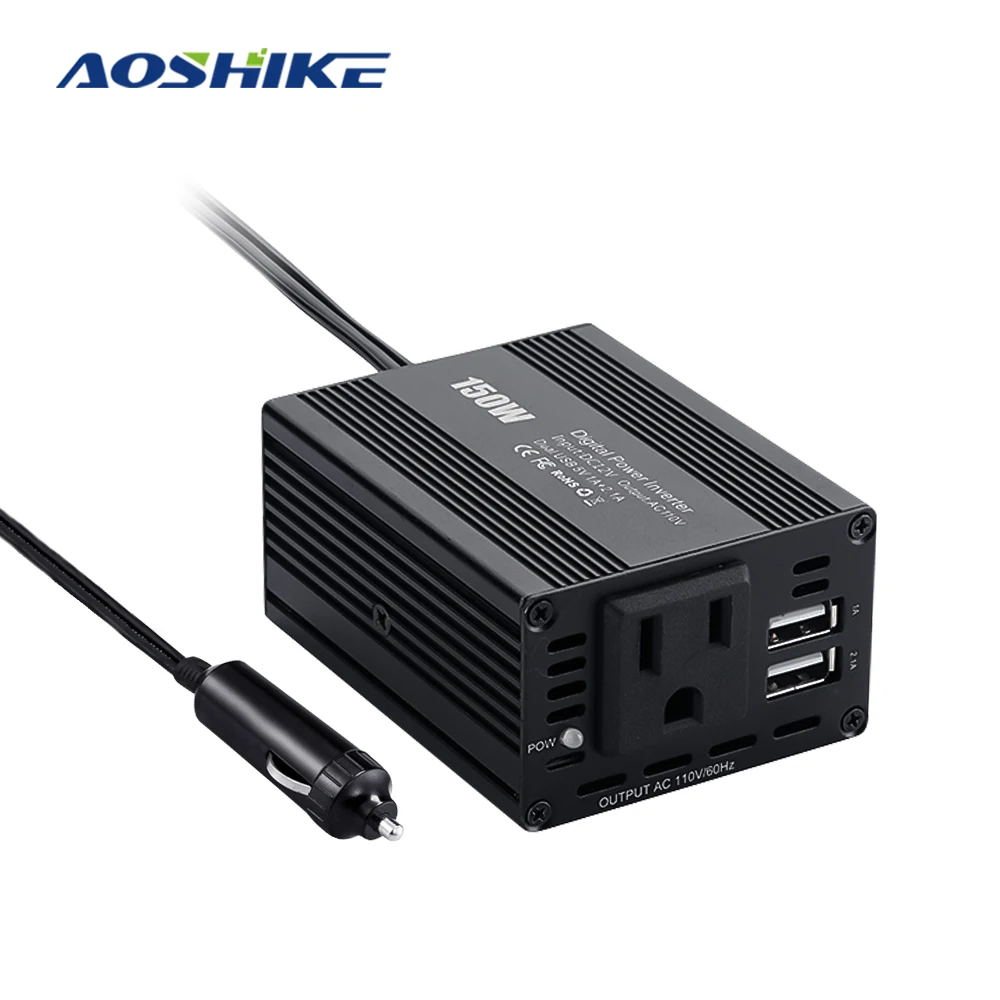 Автомобильный инвертор AOSHIKE 150 Вт 12 В постоянного тока в 220 переменного