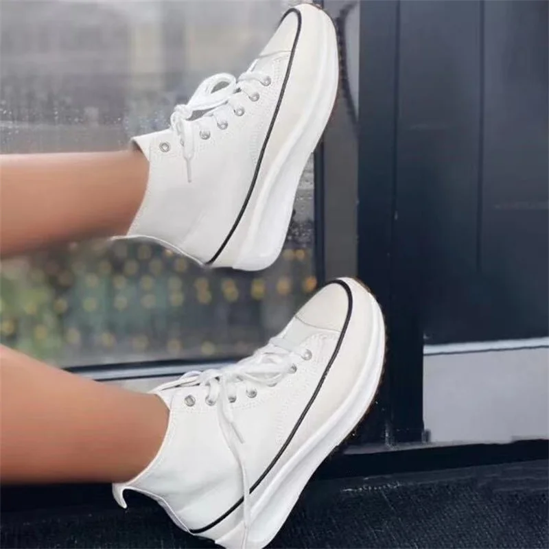 

Wedge Sneakers Platform Shoes White Casual Shoes Woman Fashion Height Increasing Ladies Shoes woman vulcanize shoes