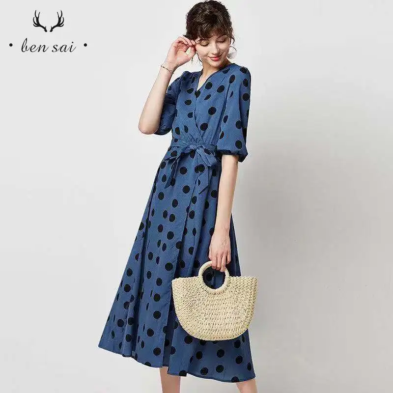 Женские модные элегантные платья с круглым вырезом и короткими рукавами простые