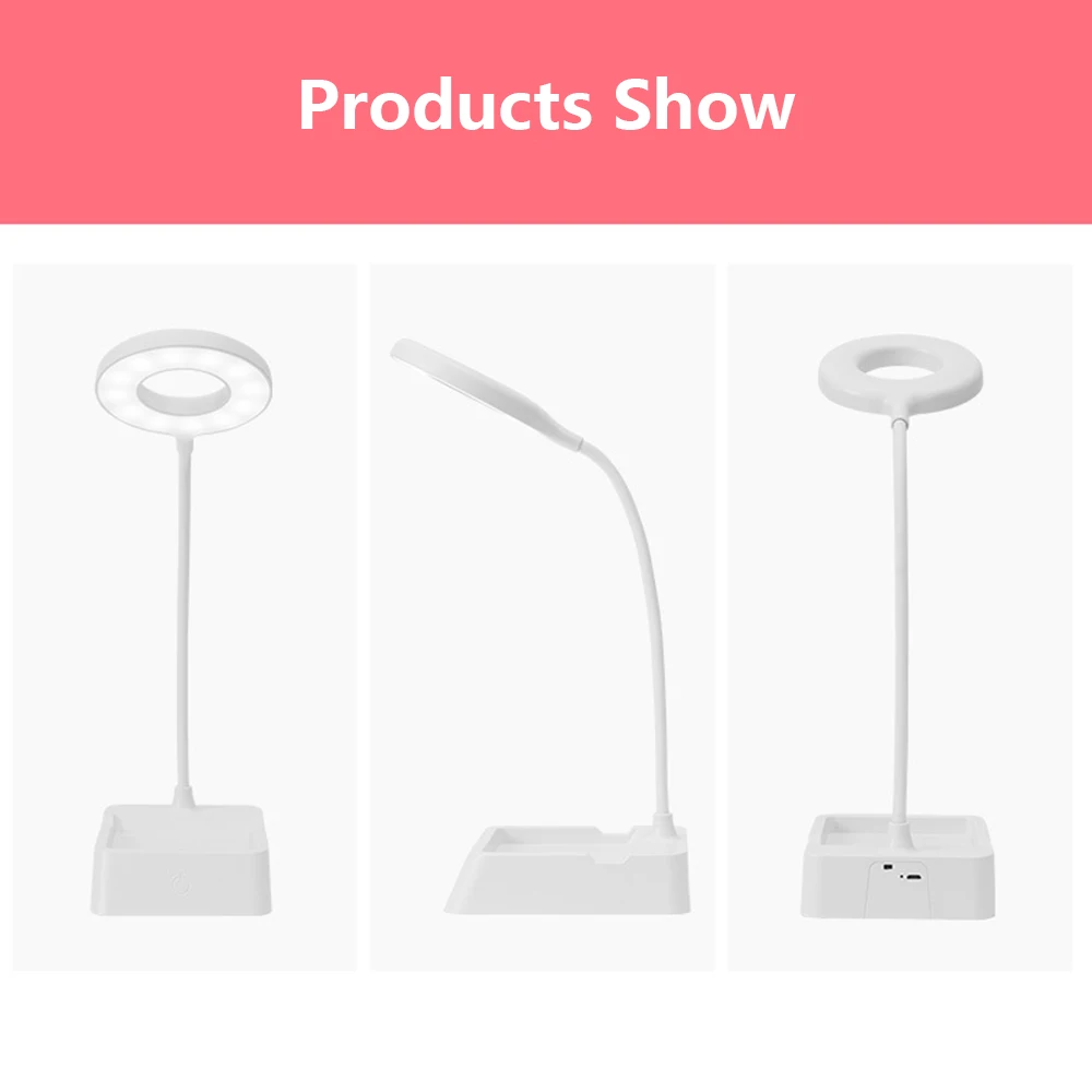 

JOOLAD Table Lamp LED Desk Lamp Reading Lamp with Pen Holder Eye-Protect Desk Lamps Dimmable Touch USB Table Light Rechargeable