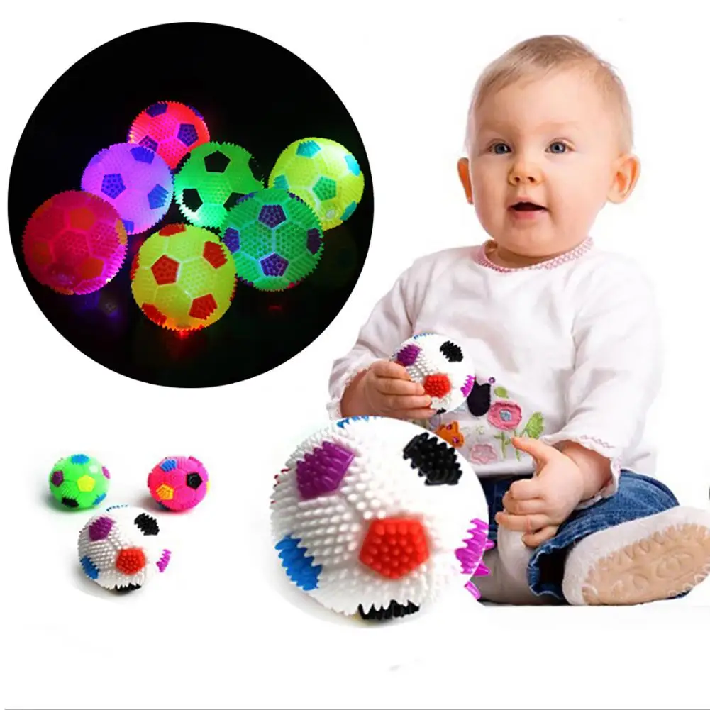 

Kids toys Kids LED Glowing Ball Toy Flashing Bouncing Music Hedgehog Soccor Ball Football Squeeze Kids Toy Gift Random Color