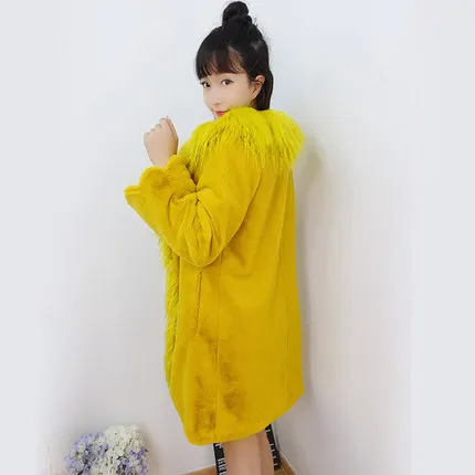 

Top Wool Collar Women Faux Rex Rabbit Fur Coat N55 high quality