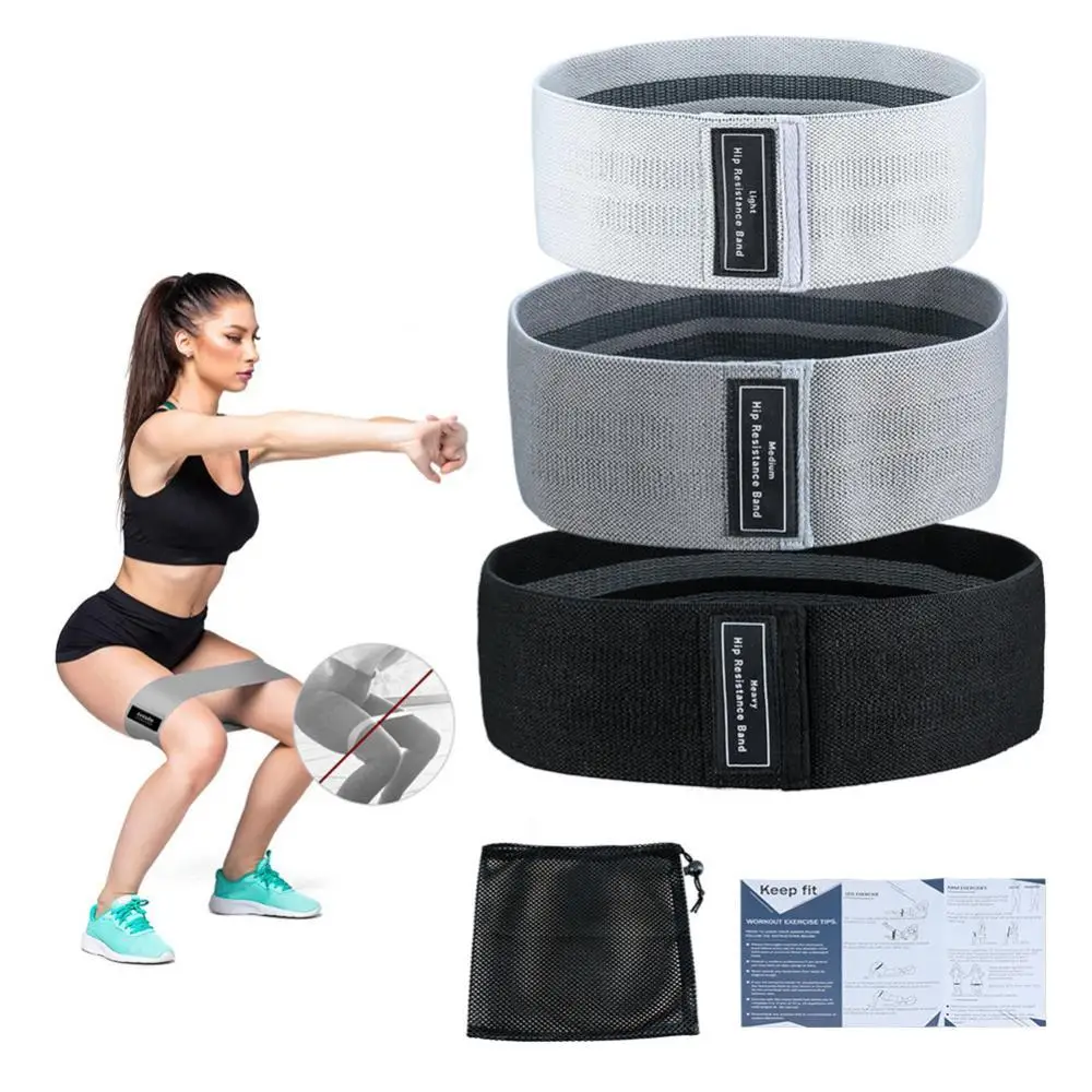 

3Pcs Yoga Fitness Workout Hip Squat Training Elastic Circle Resistance Bands Set resistance band