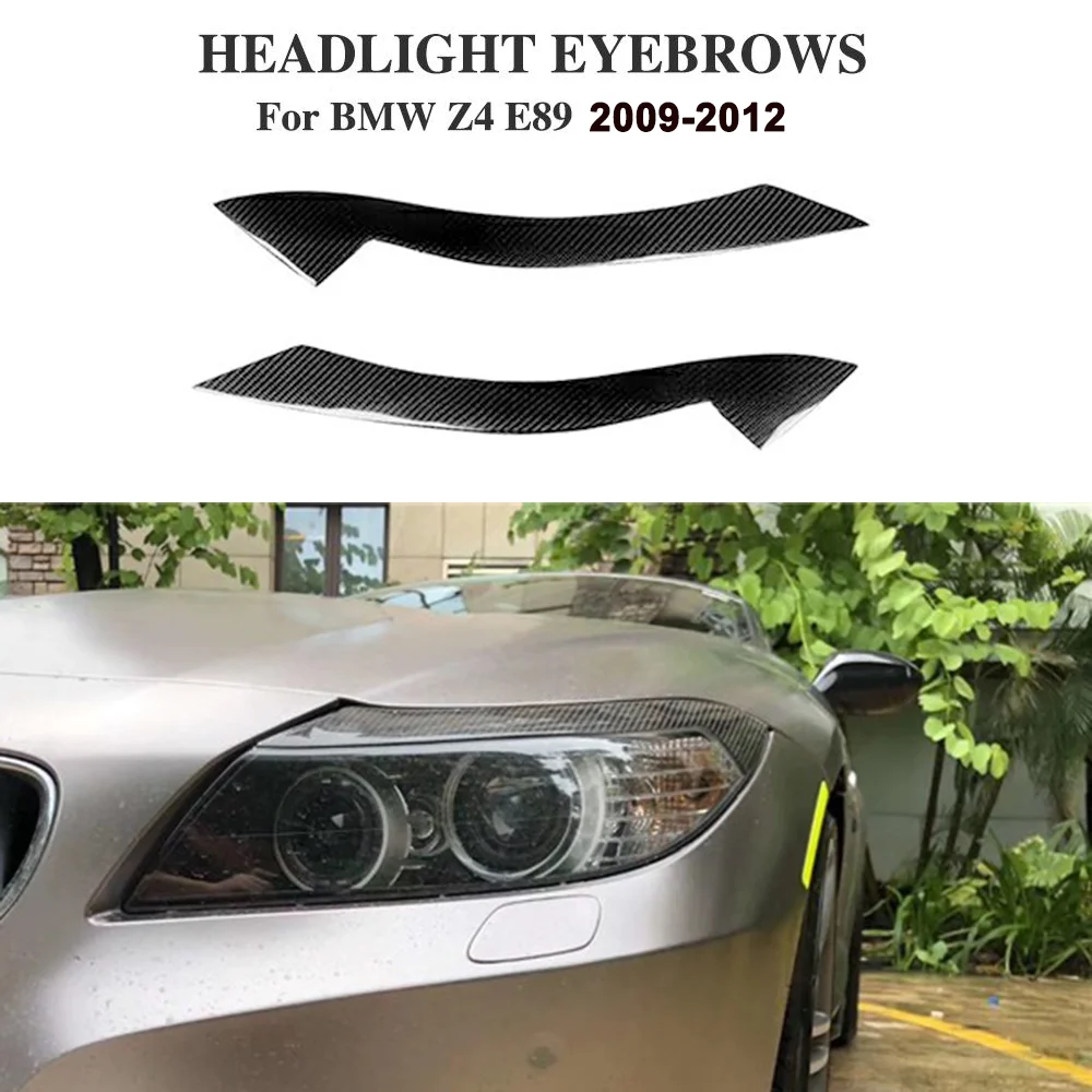 

Carbon Fiber Headlight Eyebrows Eyelid Cover Sticker For BMW Z4 E89 Headlamps Eyelash 2009 2010 2011 2012