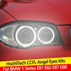 Комплект высококачественных фар CCFL ангельские глазки, теплое белое кольцо с ореолом для BMW 1 серии E81, E82, E87, E88 2004-2012, Ксеноновые фары Demon Eye
