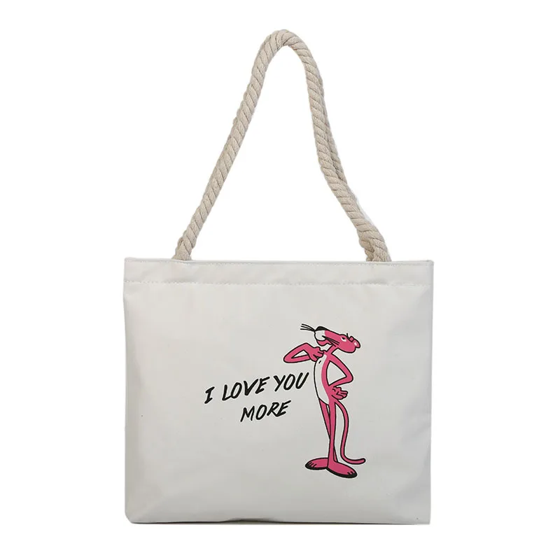 Холщовая Портативная сумка для покупок на одно плечо с принтом портативная