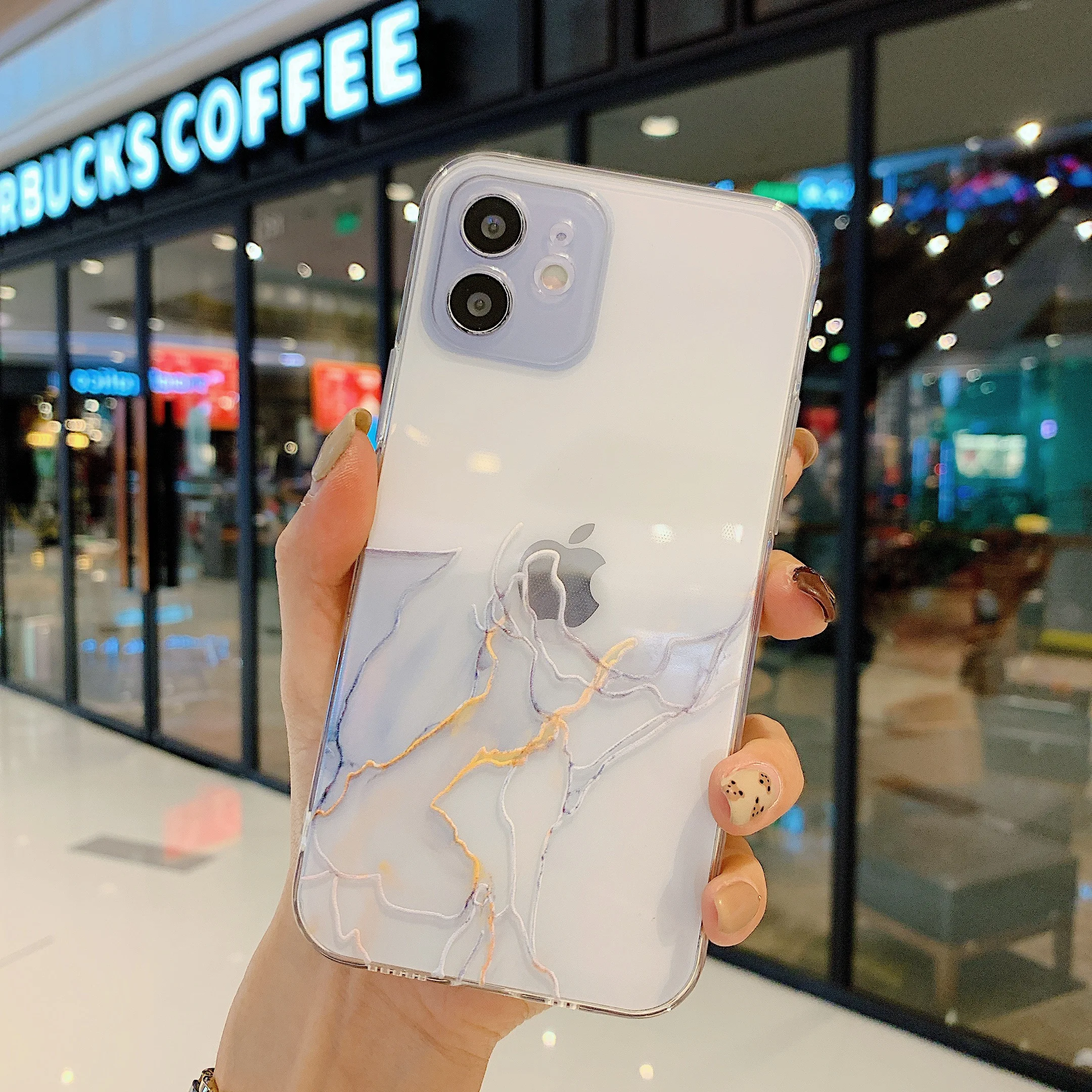 

Transparent Phone Case For iPhone X XS XR 12 13 11 Pro Max SE 2020 6 6S 7 8 Plus Mini Shockproof Color Marbling Protection Cover