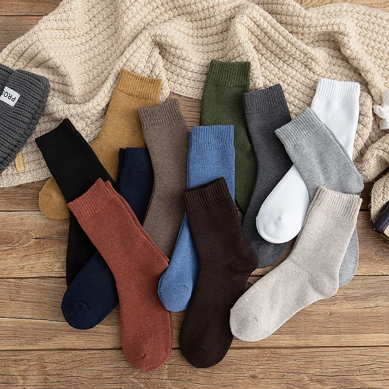 Мужские шерстяные носки 3 пар/компл. зимние теплые супер плотные бархатные