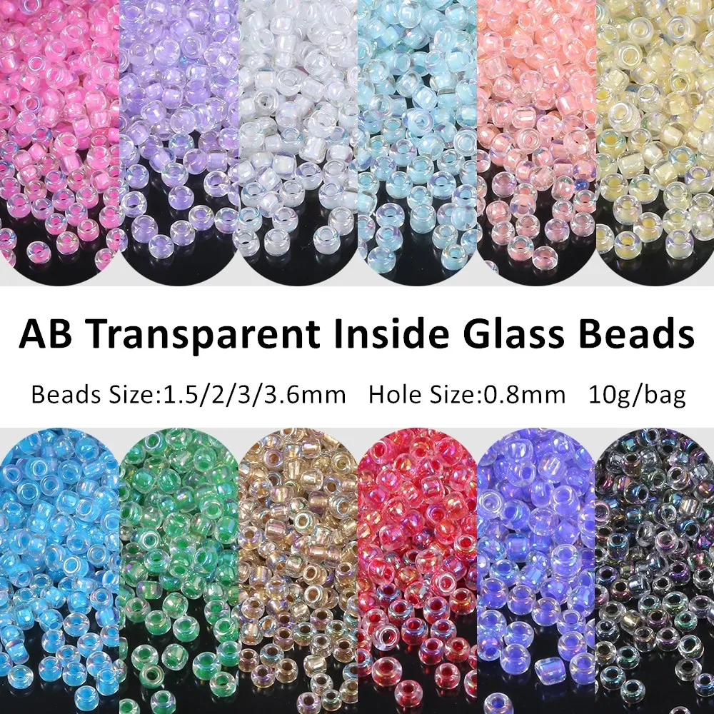 

1.5/2/3/3.6mm AB Color Glass Beads Glossy Czech Round Spacer Bugle Seedbead For Jewelry Making Necklace Bracelet Diy Accessories