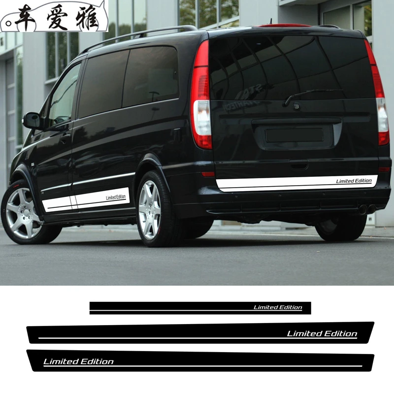 

Limited Edition Stripes Graphic Car Side Skirt For-Mercedes Benz Viano Auto Body Door Tails Decor Stickers Vinyl Decal