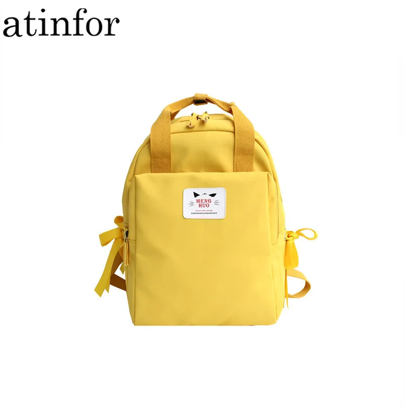 Женский Повседневный Рюкзак atinfor Водонепроницаемый Школьный рюкзак с бантом для