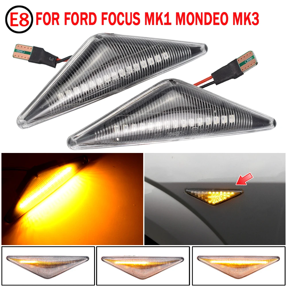 

Dynamic LED Blinker Side Marker Turn Signal Light Lamp For Ford MONDEO 2000-2007 MK3 FOCUS MK1 1998-2004 Sequential