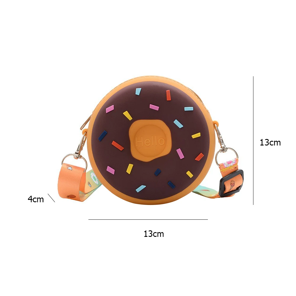 

Children Shoulder Bag Cute Doughnut Crossbody Bags Kids Girls Boy Candy Color Silicone Shoulder Messenger Money Pouch Hot New