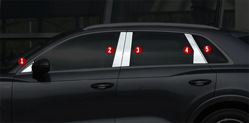 

2019 2020 For Audi Q3 Stainless Steel Window Trims Center Pillars A + B + C Pillar Covers Auto Accessories 10Pcs/Set