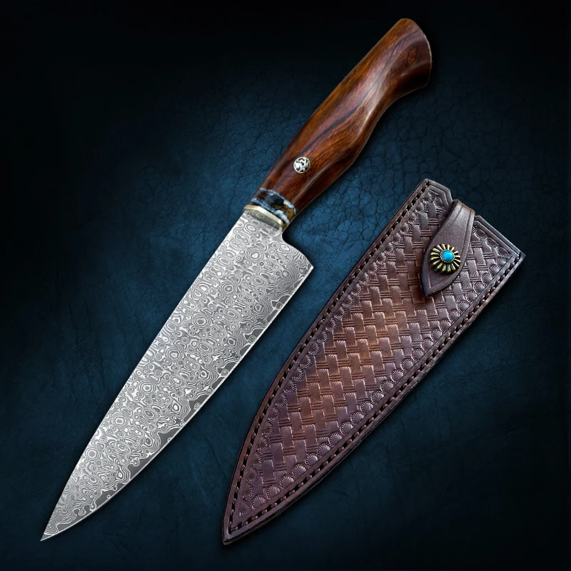 Нож для шеф-повара из дамасской стали 8 дюймов | Дом и сад