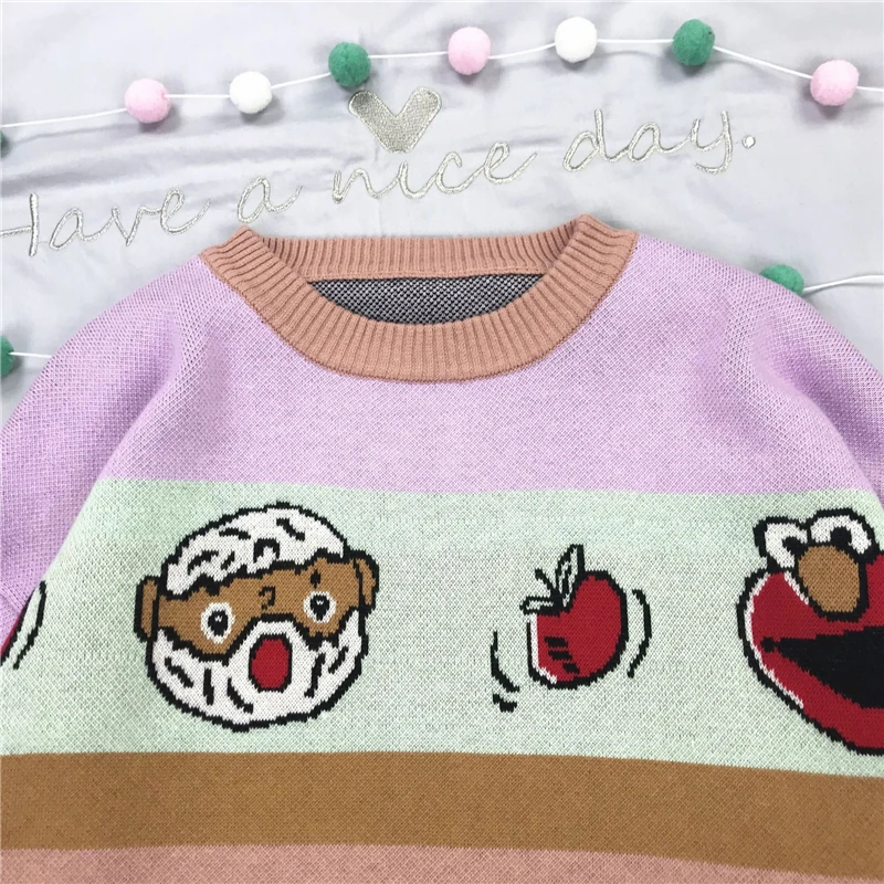 Фото MERRY PRETTY Women's Cartoon Embroidery Funny Knitted Sweaters 2020 Winter Thick Warm Harajuku Jacquard Sweater Knit Pullovers Женская MERRY PRETTY Women's Cartoon Embroidery Funny Knitted Sweaters 2020 Winter Thick Warm Harajuku Jacquard Sweater Knit Pullovers Женская