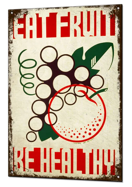 

Eat Fruit Be Healthy Vintage Metal Sign Retro Tin Plaque Advert
