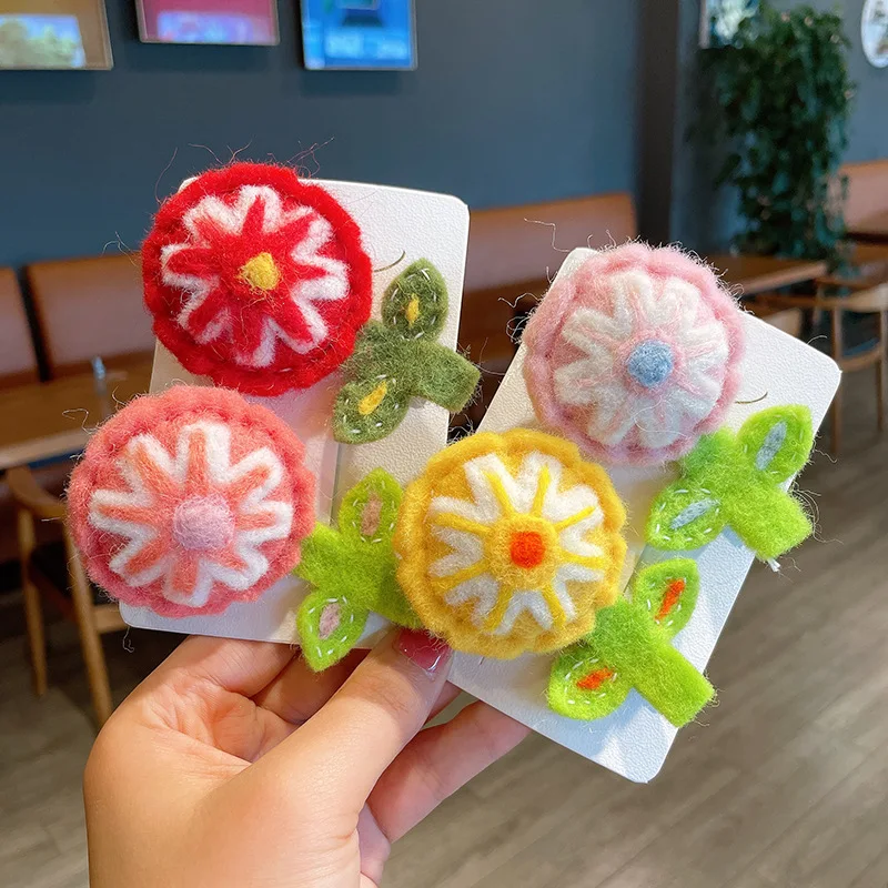 

Sweet Wool Felt Stereo Flower Hairpin for Women Gril Kid Children Hair Clip Pin Barrettes Hairgrip Hair Accessories