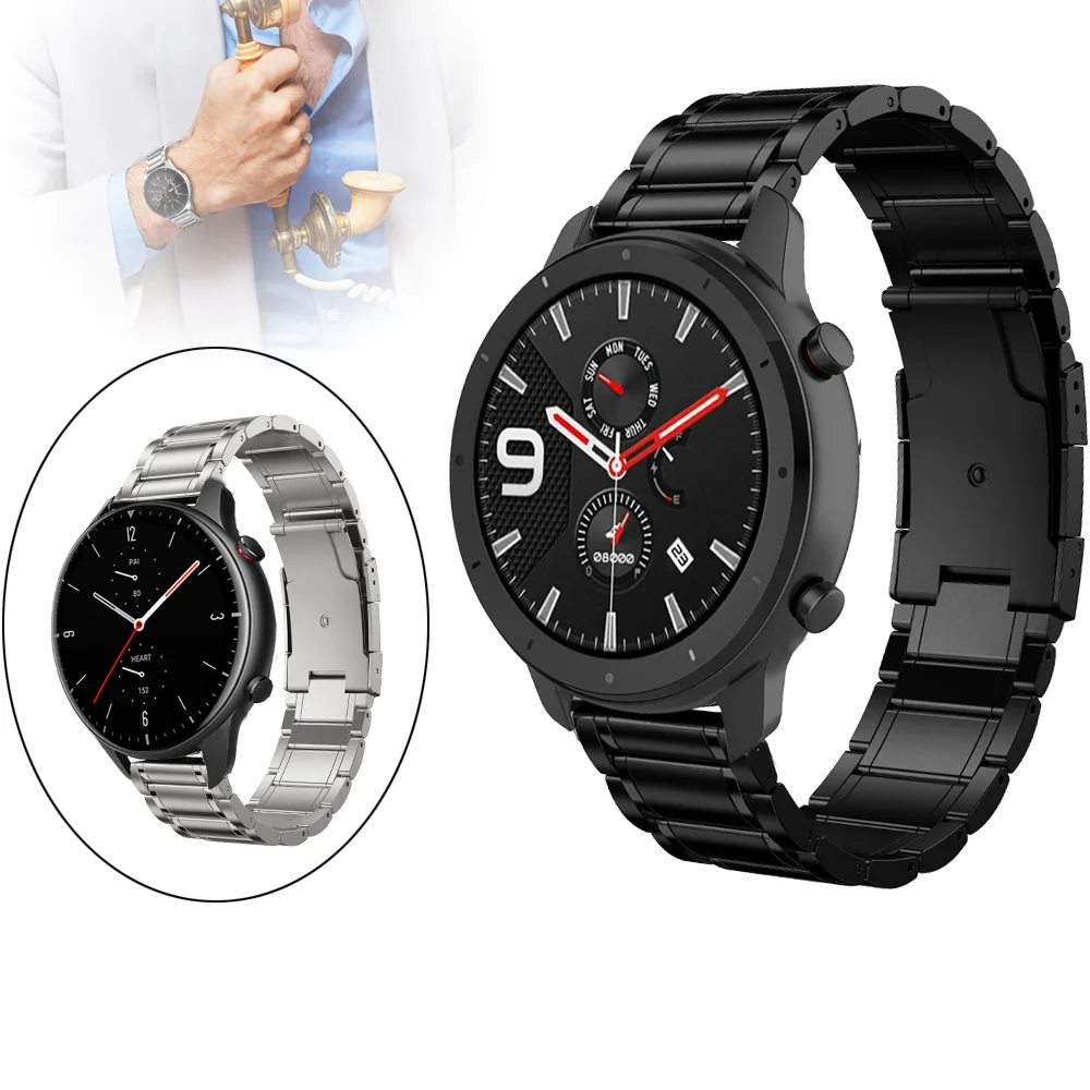 

Ремешок из титанового сплава для Xiaomi Huami Amazfit Stratos Pace 2 2S, сменный Браслет для GTR 47 мм/GTR2, 22 мм, аксессуары