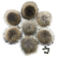whosale 5pcs lot diy natural pompom raccoon fox fur pom poms fur balls for knitted hat cap beanies scarf real fur pompoms