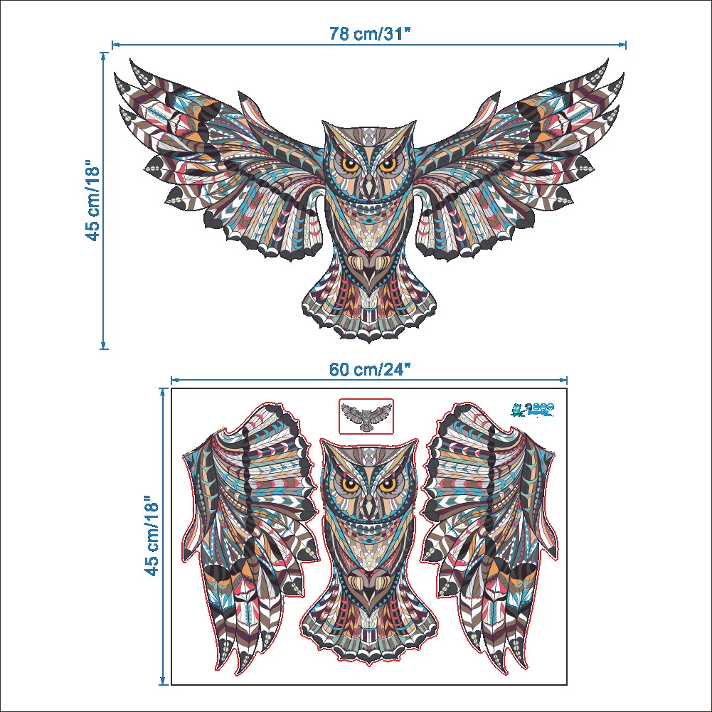 

Nursery Room kids Decor Wall Decals Wall Stickers Self Adhesive Decor 3D Birds Flying Animals PVC Removable Colorful Owl Mural