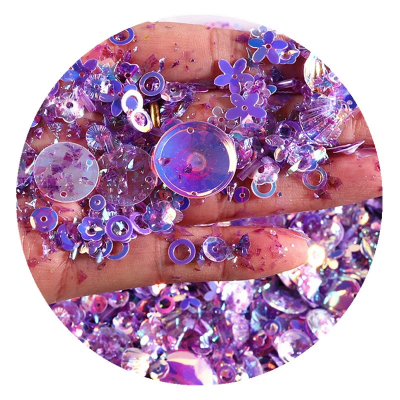 Большая с блестками смешанные голографические хлопья конфетти переливающиеся