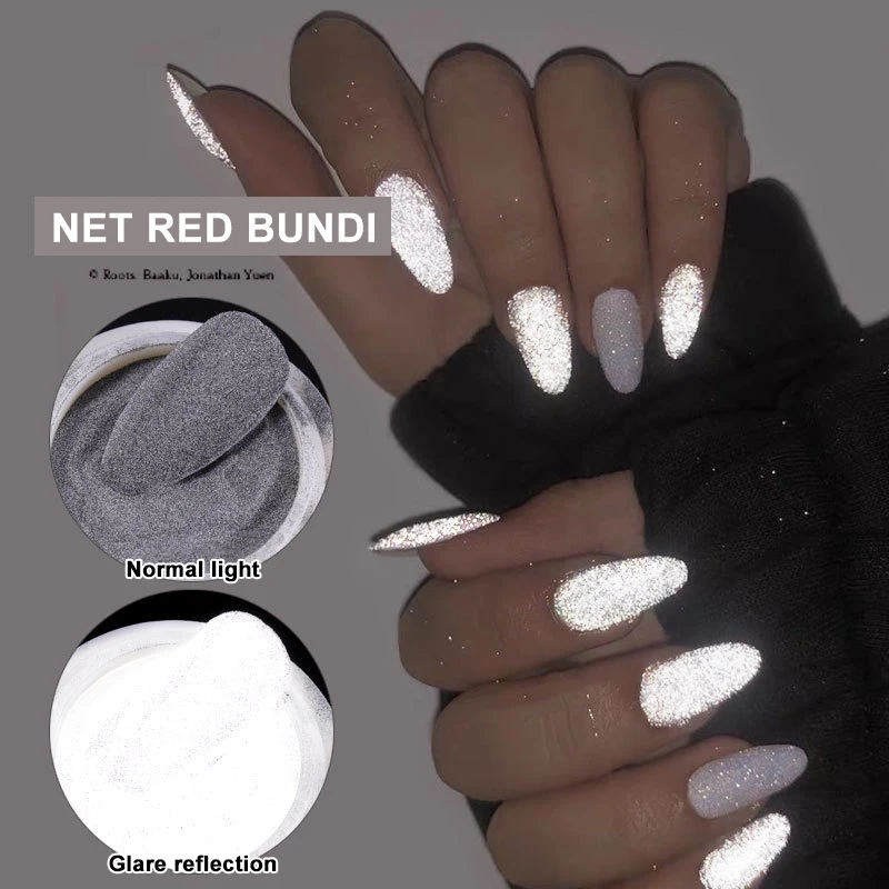 Светоотражающая пудра для ногтей блестящая пыль светится в темноте Блестящий