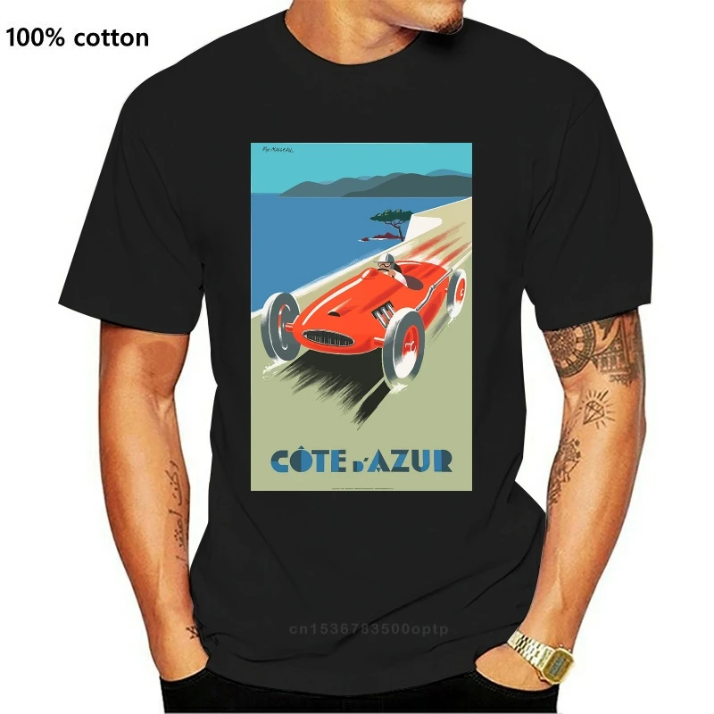 

Новинка, винтажный постер для путешествий, футболка унисекс с надписью «Французский Ривьера», цветная футболка с рисунком «jurney», с рисунком...