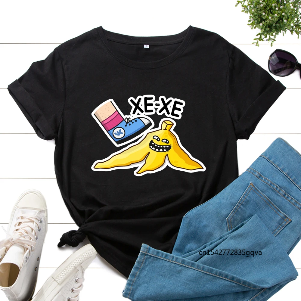 

Graphic Tee for Women Print T Shirts Short Sleeve Summer Tops Female Clothes Funny Banana Peel Fruit Gift Bananas Lovers