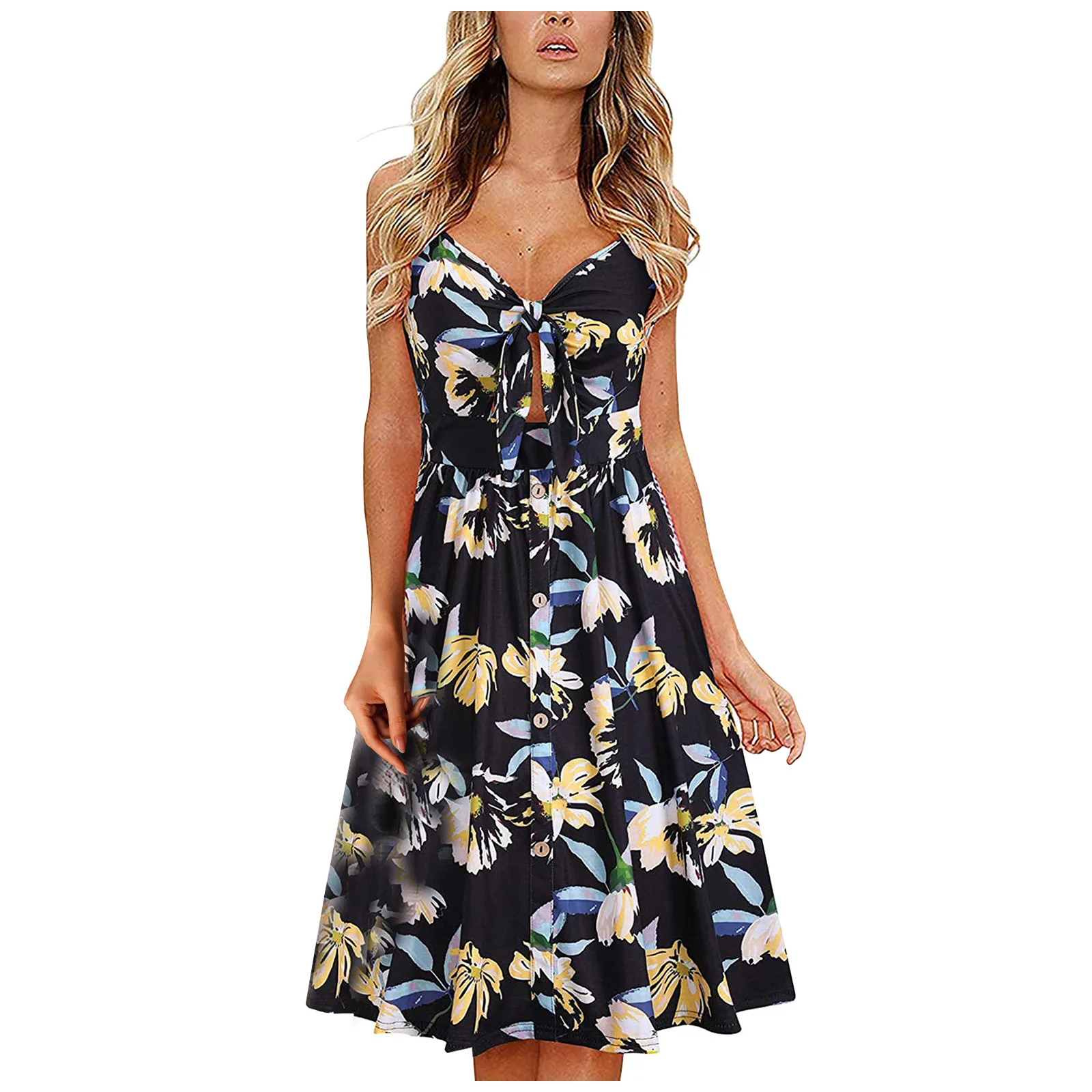 

Vintage Midi Dress Women Strappy Spaghetti Strap Floral Print Split Backless Dresses 2021 Robe Femme Elegant Dresses For Women