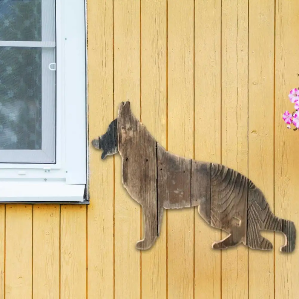 

Wooden Animal Ornaments Household Lovely Pet dog Figurines Wall Decoration home living room crafts hanging decoration board
