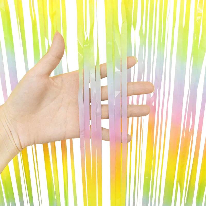 

Macaron Foil Fringe Tinsel Curtain Door Rain Fringe Curtain Photo Booth Backdrop Baby Shower Birthday Wedding Party Decoration