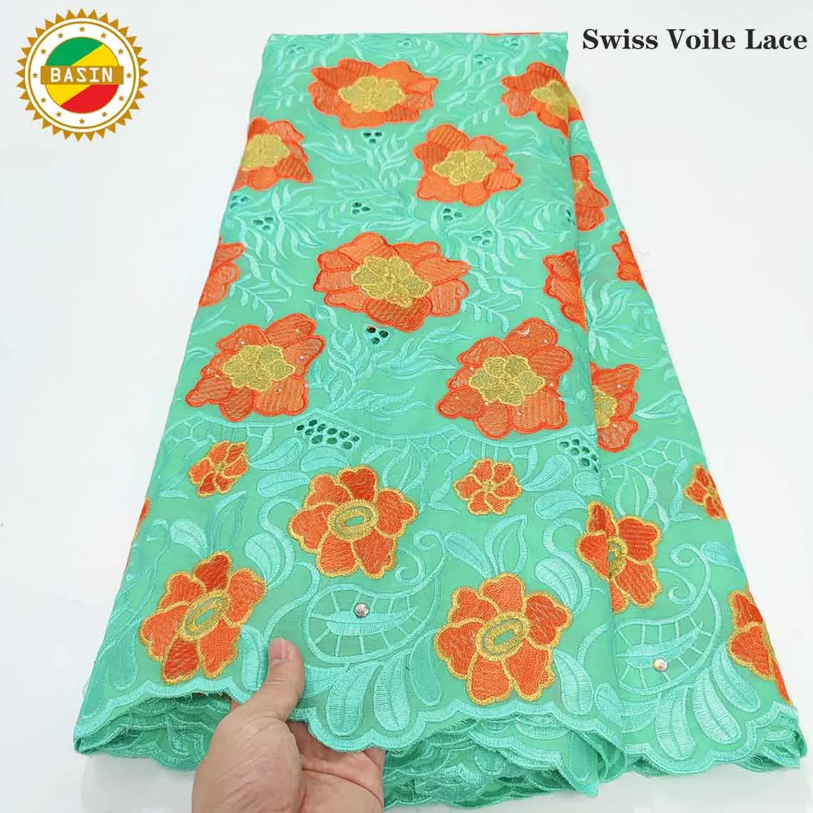 Синее корейское Сетчатое Тюлевое кружево с 3D цветочным узором для свадебных