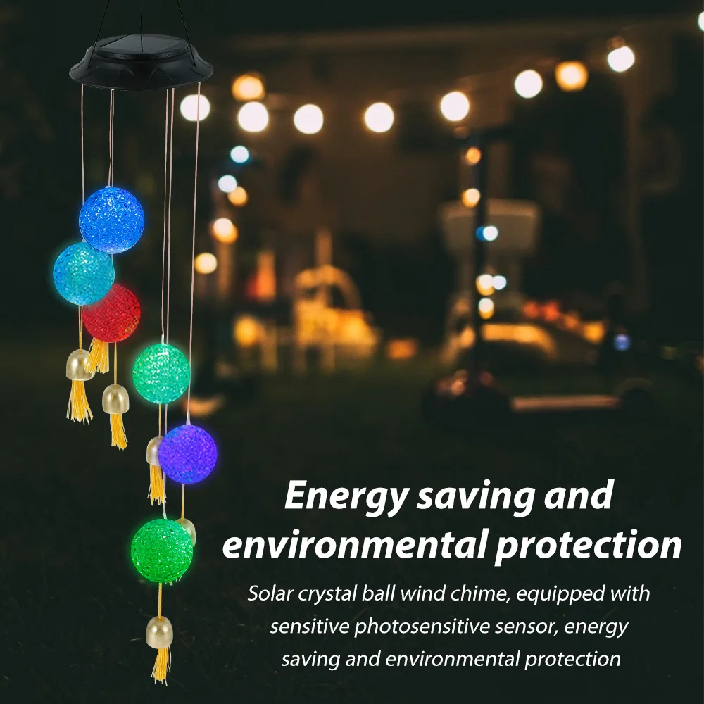 

Solar Wind Chime Lamp Ball With Bell Energy-Saving Environmentally High-Quality Waterproof Material Creative Romantic Gifts