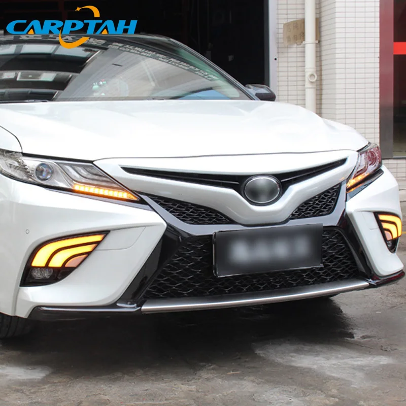Светодиодный дневной светильник для Toyota Camry SE 2018 2019 Водонепроницаемый 12V желтый
