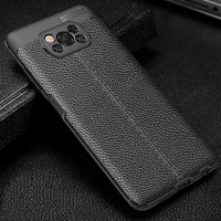 shockproof case for xiaomi poco x3 nfc f2 pro f3 leather texture soft silicone phone back cover for redmi note 10 10 pro cases